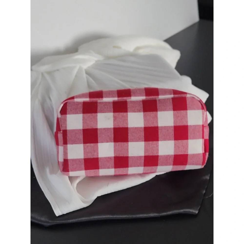 Gloss & Glo Red Gingham Christmas Charm‎ Makeup Bag Holiday Cosmetic Pouch NEW